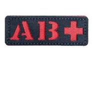PATCH TIPO SANGUINEO AB+ Warfare c/tiras autocolantes - Preto 8 cm X 3cm