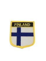 Patche Aplique Bordado Escudo Bandeira Finlândia 6X7 Cm