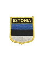 Patche Aplique Bordado Escudo Da Bandeira Da Estônia 6x7 cm