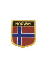 Patche Aplique Bordado Escudo Da Bandeira Da Noruega 6x7 cm