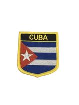 Patche Aplique Bordado Escudo Da Bandeira De Cuba 6x7 cm