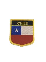 Patche Aplique Bordado Escudo Da Bandeira Do Chile 6x7 cm