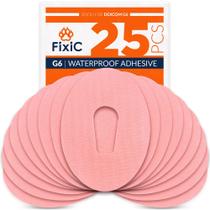 Patches adesivos FiXic para Dexcom G6, pacote com 25, impermeáveis, rosa