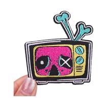 Patches Bordados De Música Rock, Câmera De Desenho Animado, Caveira Punk E Animal, Termocolantes