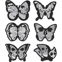 Patches de bordado J.CARP Skull Iron, 6 peças para roupas de Halloween