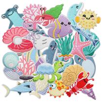 Patches de ferro para animais marinhos Nicime 28 unidades Summer Ocean