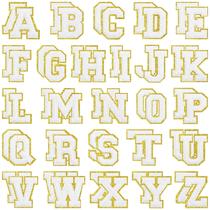 Patches Iron On Repair Patches Palonu 52, pacote com letra A-Z (brancos) Patches Iron On Repair Patches Palonu 52, pacote com letra A-Z (brancos)