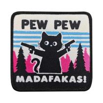 Patches Táticos De Gato Engraçado, Apliques De Tecido Bordado Com Laço De Gancho Para Chapéu,