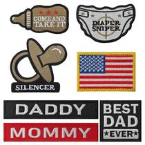 Patches Táticos Jefuzh Daddy - 7 Peças com Gancho e Laço para Papai