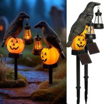 Pathway Lights Dazzle Bright Halloween Crow com abóbora x2 Pathway Lights Dazzle Bright Halloween Crow com abóbora x2