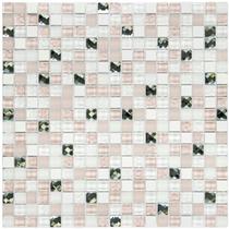 Patilha de vidro D331 DIAMOND BRANCA/ROSA 30x30cm Patilha de vidro D331 DIAMOND BRANCA/ROSA 30x30cm