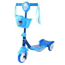 Patinete 3 Rodas com Cesto Stitch Disney Azul