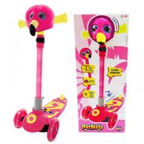 Patinete 3 rodas com pelúcia flamingo Toyng