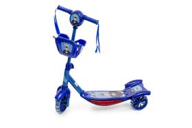 Patinete 3 Rodas Infantil Musical Com Luzes E Cesta