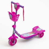 Patinete 3 Rodas Infantil Musical Com Luzes E Cesta