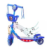 Patinete 3 Rodas Infantil Musical Kiddy Menino azul