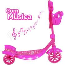 Patinete 3 Rodas Infantil novo modelo, 3 em 1, Led musica e 3 rodas, cesto, Masculino e Feminina