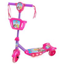 Patinete 3 Rodas Infantil Som Luzes Cesta Sonho De Princesa - DM Toys