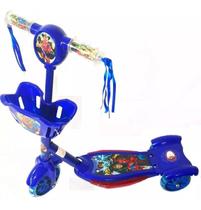 Patinete 3 Rodas Musical Com Luz - Homem Aranha