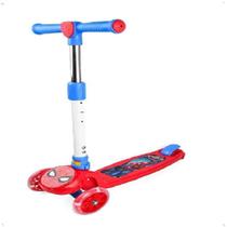 Patinete 3 Rodas Spider Man Com Led Vermelho Homem Aranha
