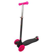 Patinete 4 Rodas Infantil Regulavel Rosa Com Luzes