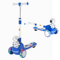 Patinete Astronauta Radical Infantil Dobrável 3 Rodas Com Luz Led DM Toys DMR6814
