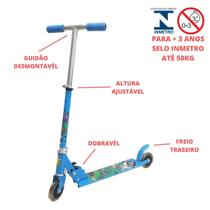 Patinete Azul 2 Rodas Altura Regulável com Luz - Até 50kg Patinete Azul 2 Rodas Altura Regulável com Luz - Até 50kg