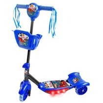 Patinete Azul com LUZ, Som e Cesta
