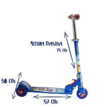 Patinete Azul Menino Crianças 6 7 8 9 Anos Dobra Ajusta