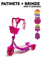 Patinete Belinda Pink Luzes Som e Presente Pop It Brinquedos