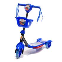 Patinete Cesta Luz Som Corrida Divertida Dm Toys 5026 Azul