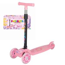 Patinete Com 3 Rodas Led Dobrável Ajuste Altura ate 35 Kg Menino ou Menina Infantil