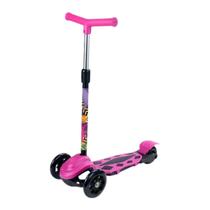 Patinete Com 3 Rodas Radical New Ate 40Kg Ajuste Altura Rosa DMR6247