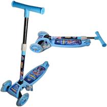 Patinete com 3 Rodinhas em gel com Led Infantil Criança Menina com Guidão Ajustável World Brinquedos 71cm até 25kg
