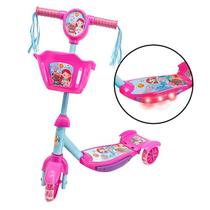 Patinete com Cesta Sereia com LUZ 3 Rodas DM TOYS Patinete com Cesta Sereia com LUZ 3 Rodas DM TOYS