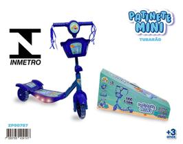 Patinete com Cestinha Luz e Som Inmetro Suporta 35kgs 3Rodas - Zoop