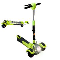 Patinete com Farol Radical Infantil Dobrável 3 Rodas Com Luz Led DM Toys DMR6813