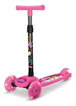 Patinete Com Led Menina Infantil 3 Rodas Princesas Dobrável