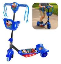 Patinete Corrida Divertida Infantil Com Cesta Luz Led Menino Patinete Corrida Divertida Infantil Com Cesta Luz Led Menino