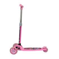Patinete Criança Cor Rosa 3 Rodas LED Dobrável