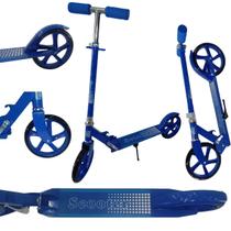 Patinete Crianças Jovens e Adultos Ajustável Azul 100Kg