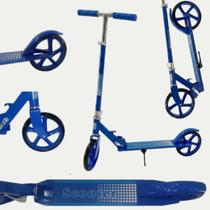 Patinete Crianças Jovens e Adultos Ajustável Azul 100Kg