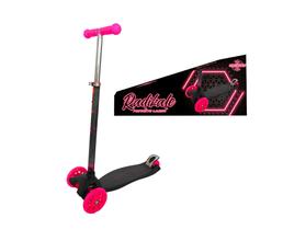 Patinete Dark Laser 3 Rodas Led Neon Suporta 50 Kg Uni Toys Rosa/ Preto