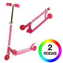 Patinete de Metal Infantil para Meninas Cor de Rosa 2 Rodas