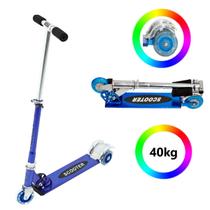 Patinete Dm Radical Em Alumínio Dobrável Dm Toys Azul Led