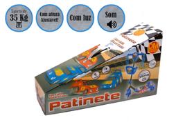 Patinete Dm Toys 3 Rodas Azul Infantil Com Cesta Carros Luz