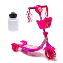 Patinete DM Toys com Cesta Belinda Rosa Crianças + Squeeze