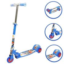 Patinete Dobrável 03 Rodas Radical Até 50kg Top Azul Dm Toys