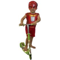 Patinete Dobrável Infantil Dinossauro + Fantasia Homem Ferro