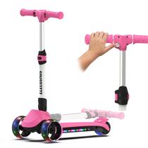 Patinete Elétrico ELECOSMOS KS20 Infantil de 3 Rodas Rosa com LED